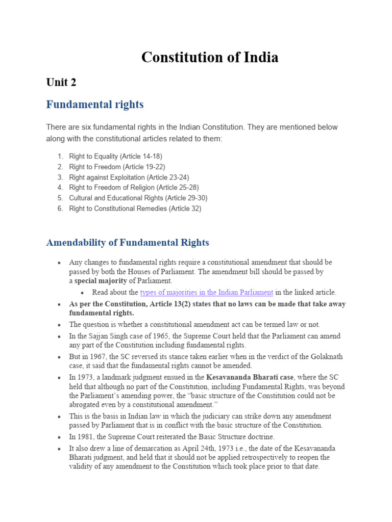 Fundamental Rights in the Indian Constitution | PDF | Justice | Crime ...