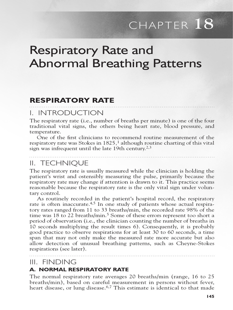 Respiratory Rate and Breathing Patterns | PDF | Breathing | Apnea