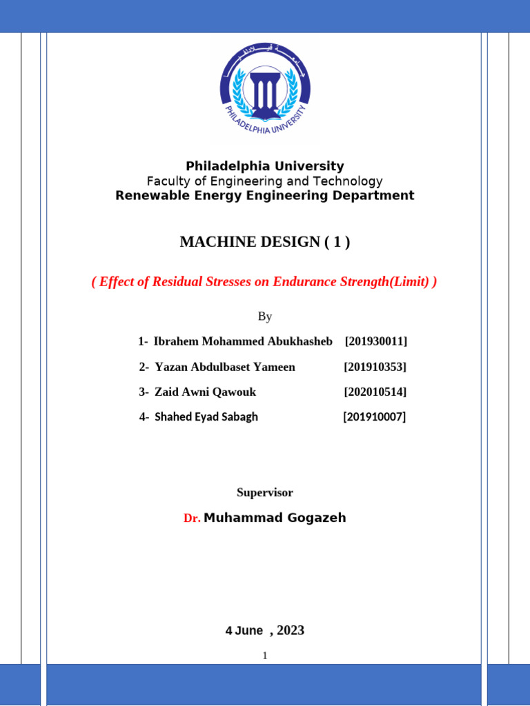 Residual Stresses and Endurance Strength | PDF | Strength Of Materials ...