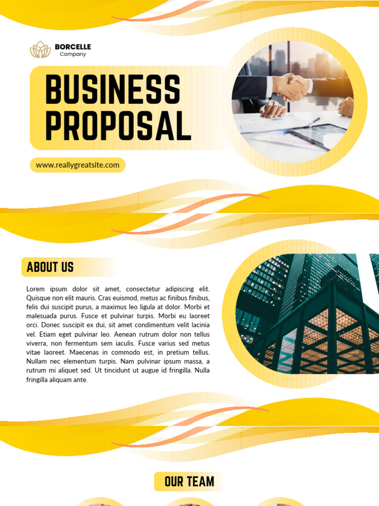 Yellow and White Modern Geometric Business Proposal Presentation | PDF