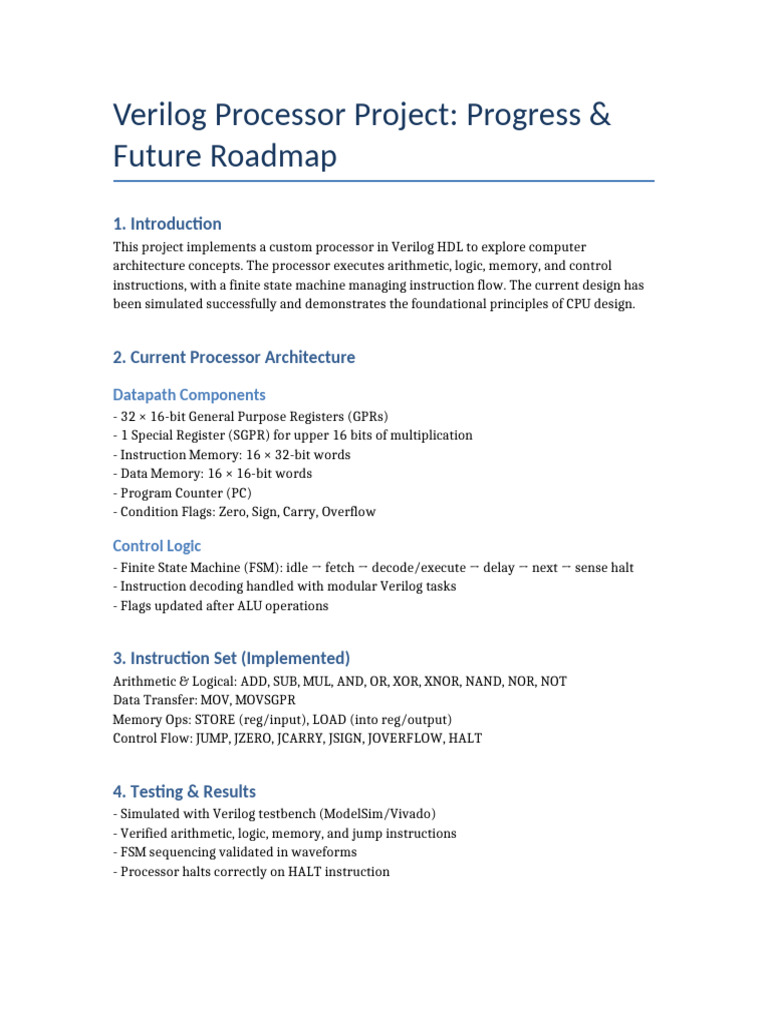 Verilog CPU Project: Progress & Roadmap | PDF | Central Processing Unit ...