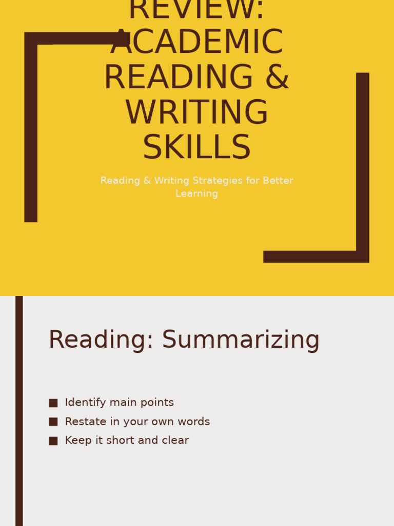 Academic Reading & Writing Skills Guide | PDF