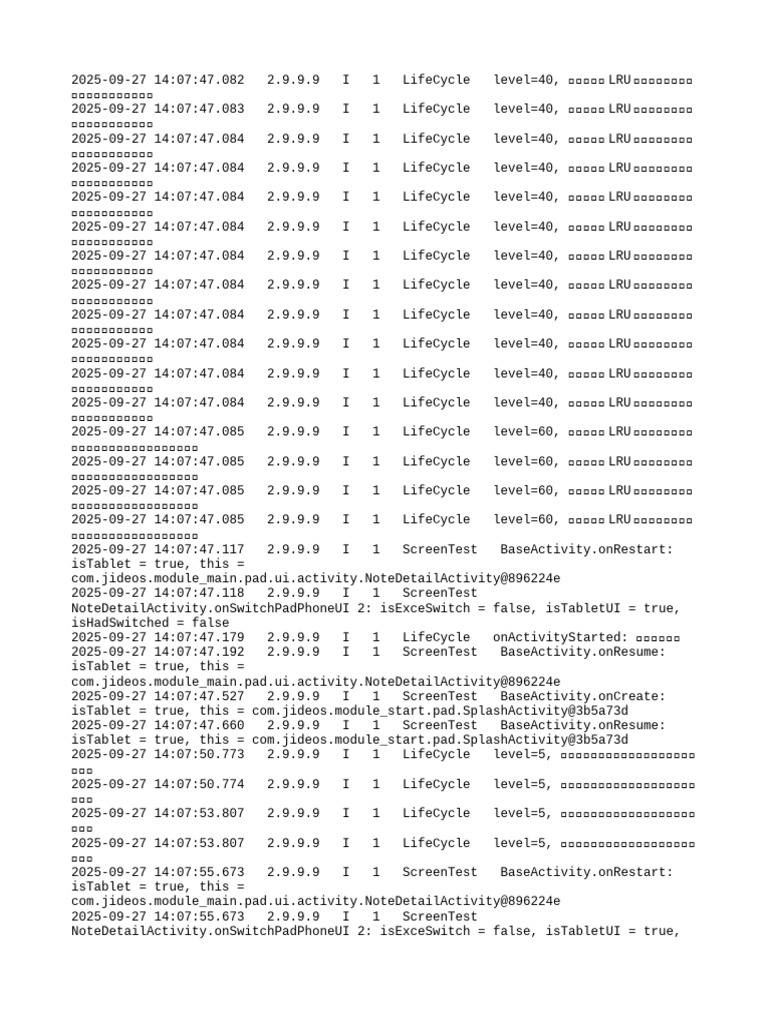 LifeCycle and Memory Management Logs | PDF | Mobile Telecommunications