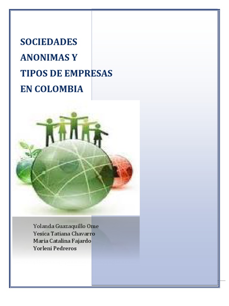 Sociedades Anónimas en Colombia: Tipos y Ejemplos | PDF | Sociedad de ...