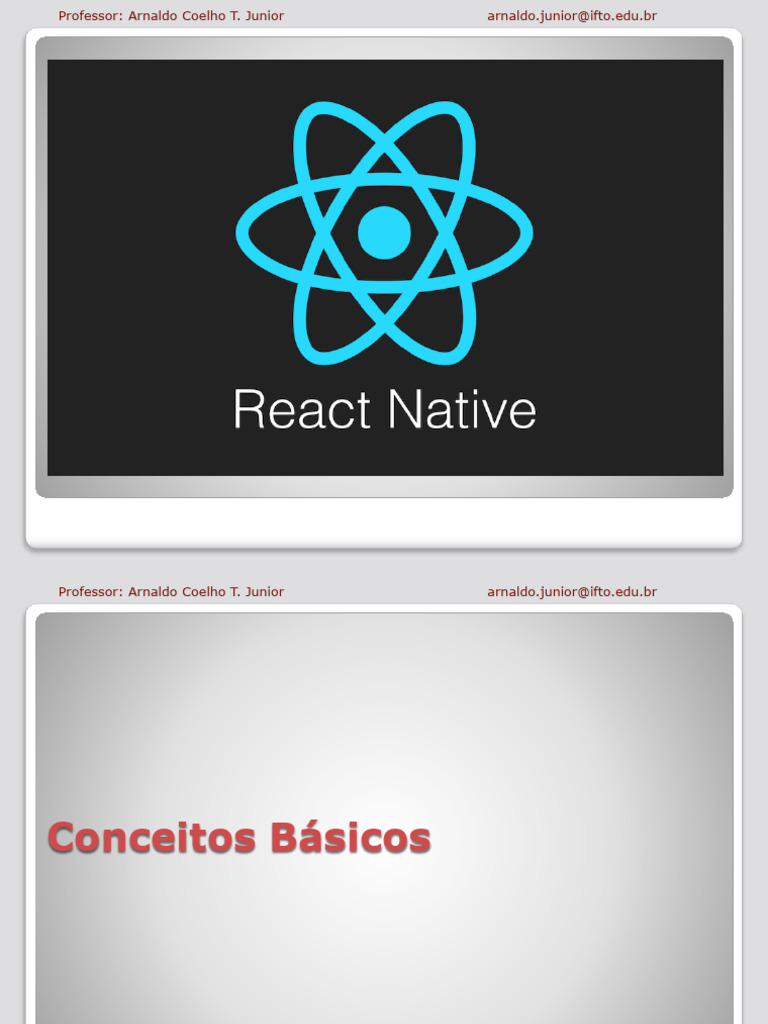 Fundamentos de Componentes em React Native | PDF | Engenharia da ...