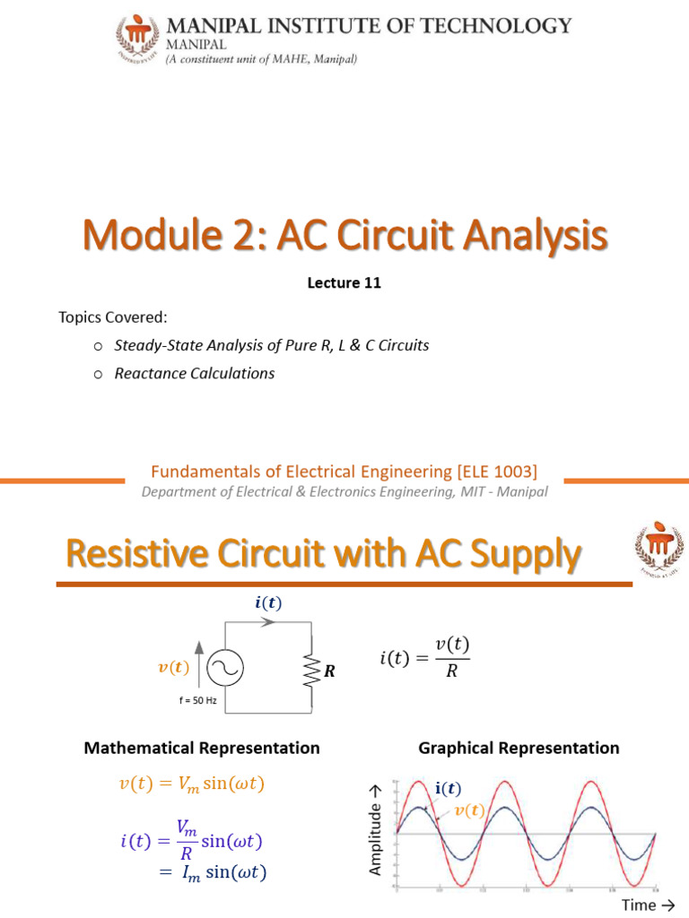 AC Circuit L11 Pure R L C Circuits | PDF | Capacitor | Electrical Network