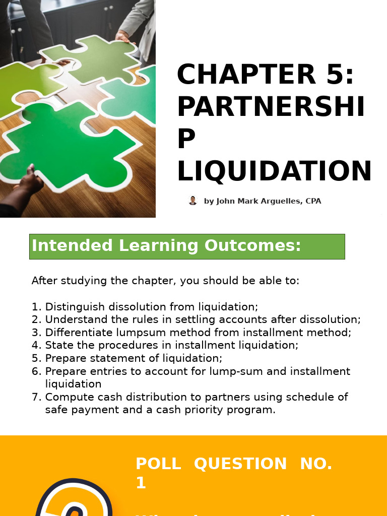 Partnership Liquidation Explained | PDF | Debits And Credits | Equity ...