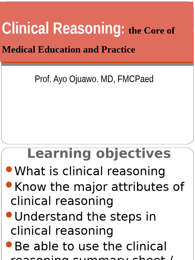 Understanding Clinical Reasoning in Medicine | PDF | Medical Diagnosis ...