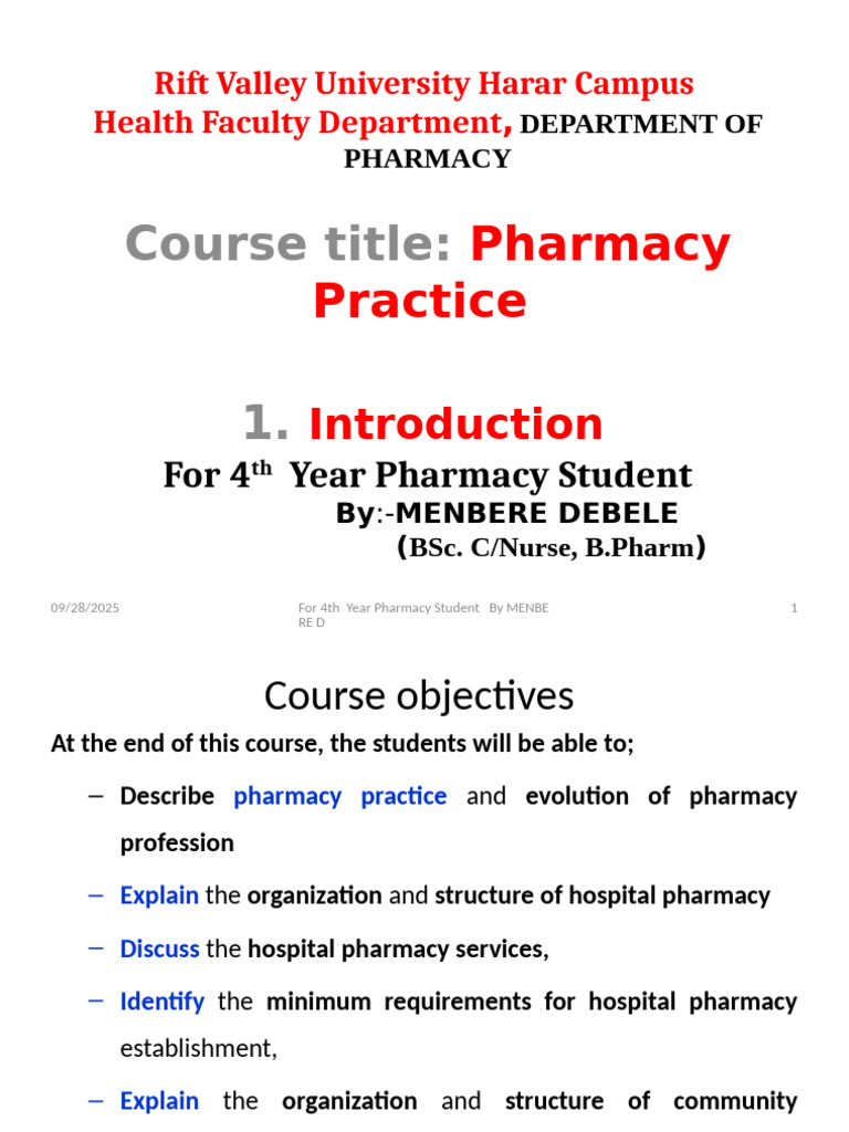 Parmacy Practice Unit 1 | PDF | Pharmacy | Medical Prescription