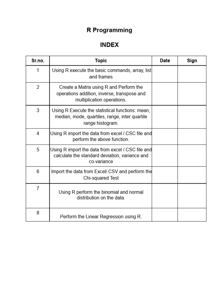 R Programming: Data Analysis Techniques | PDF | Matrix (Mathematics ...