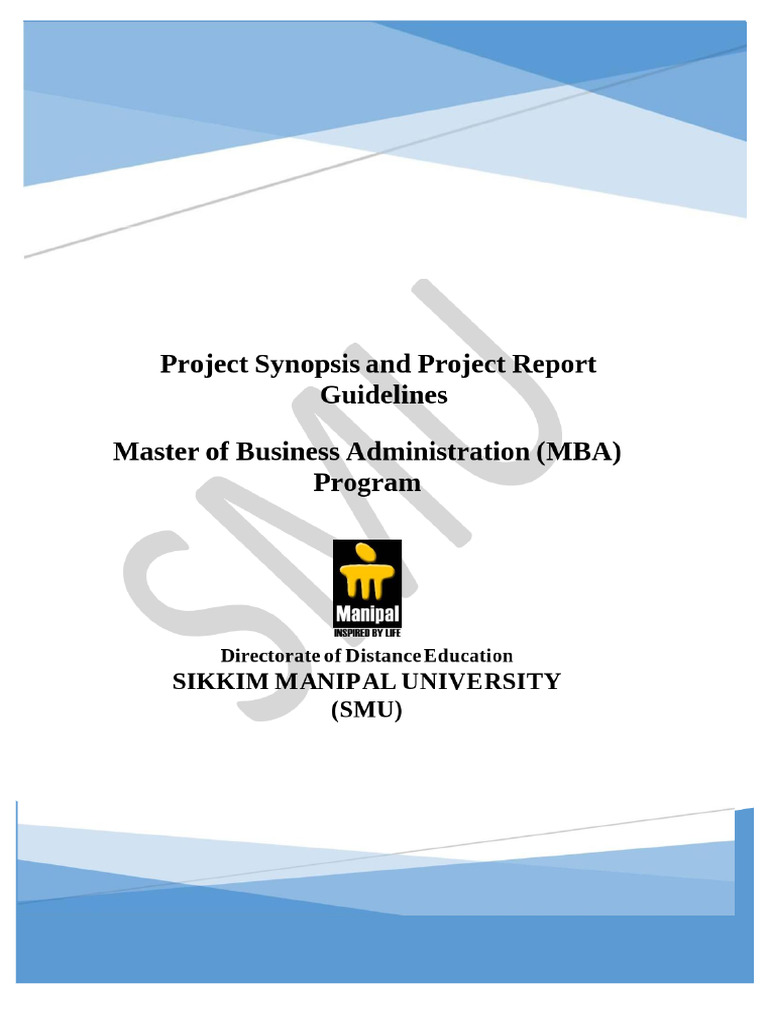 Mba Project Synopsis and Project Report | PDF