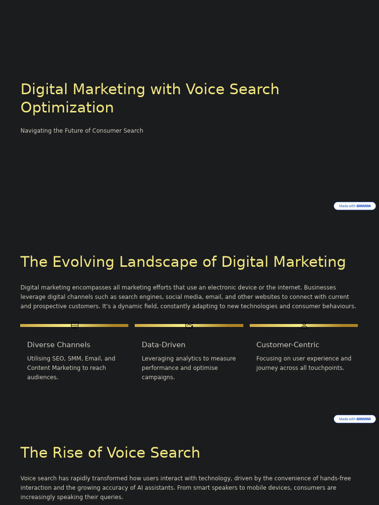 Voice Search Optimization in Digital Marketing | PDF | Digital ...