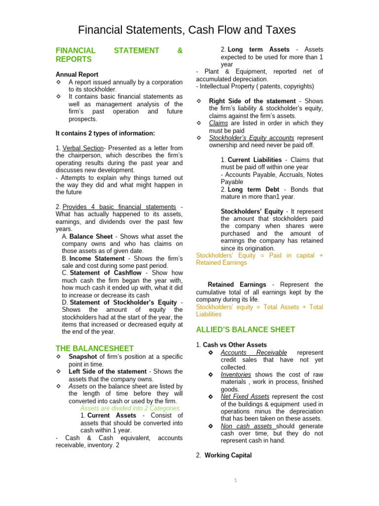 Financial Statements Overview Guide | PDF | Alternative Minimum Tax ...