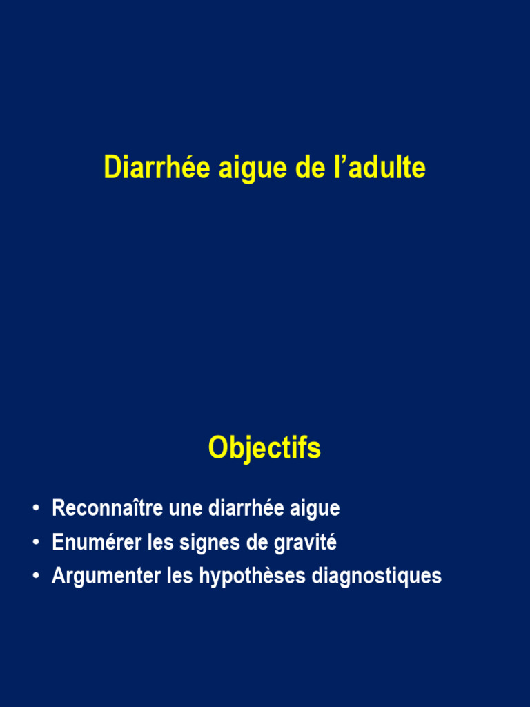 Diarrhée aigue : épreinte et ténesme | PDF | Infection | Diarrhée