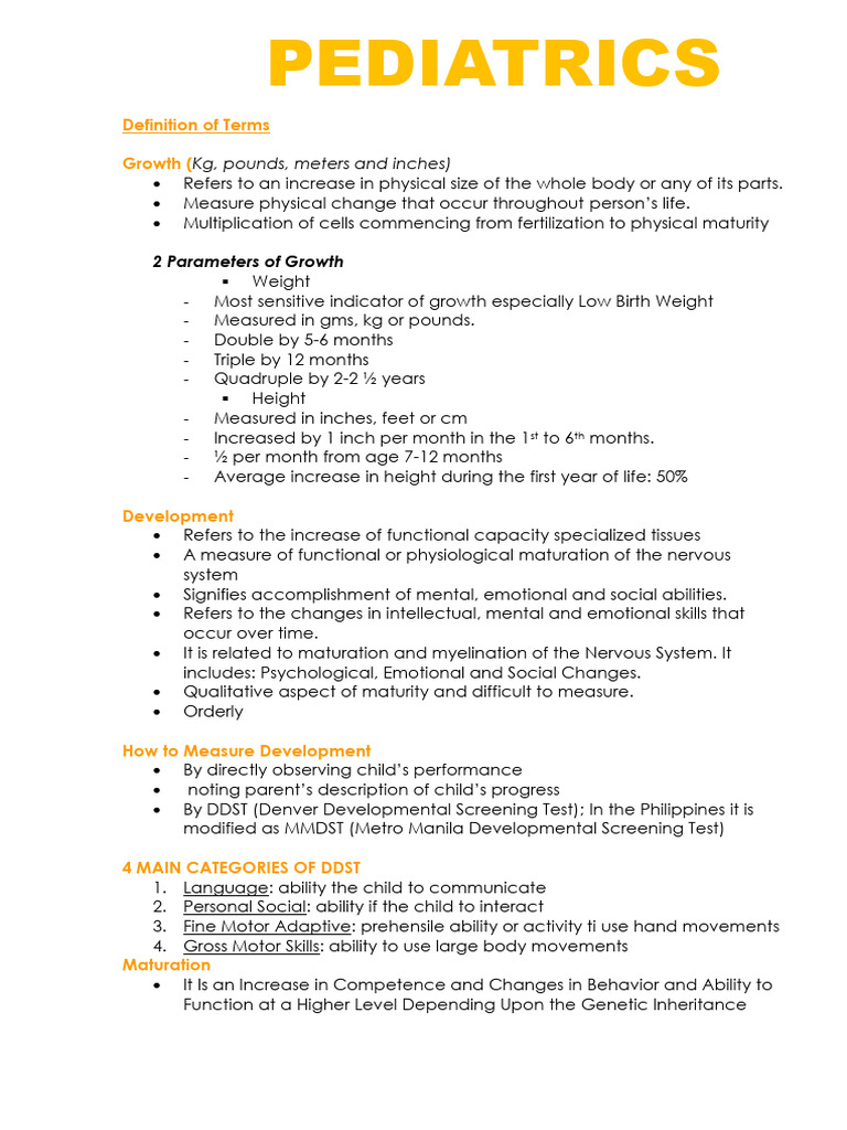 Growth and Development in Pediatrics | PDF | Behavioural Sciences ...