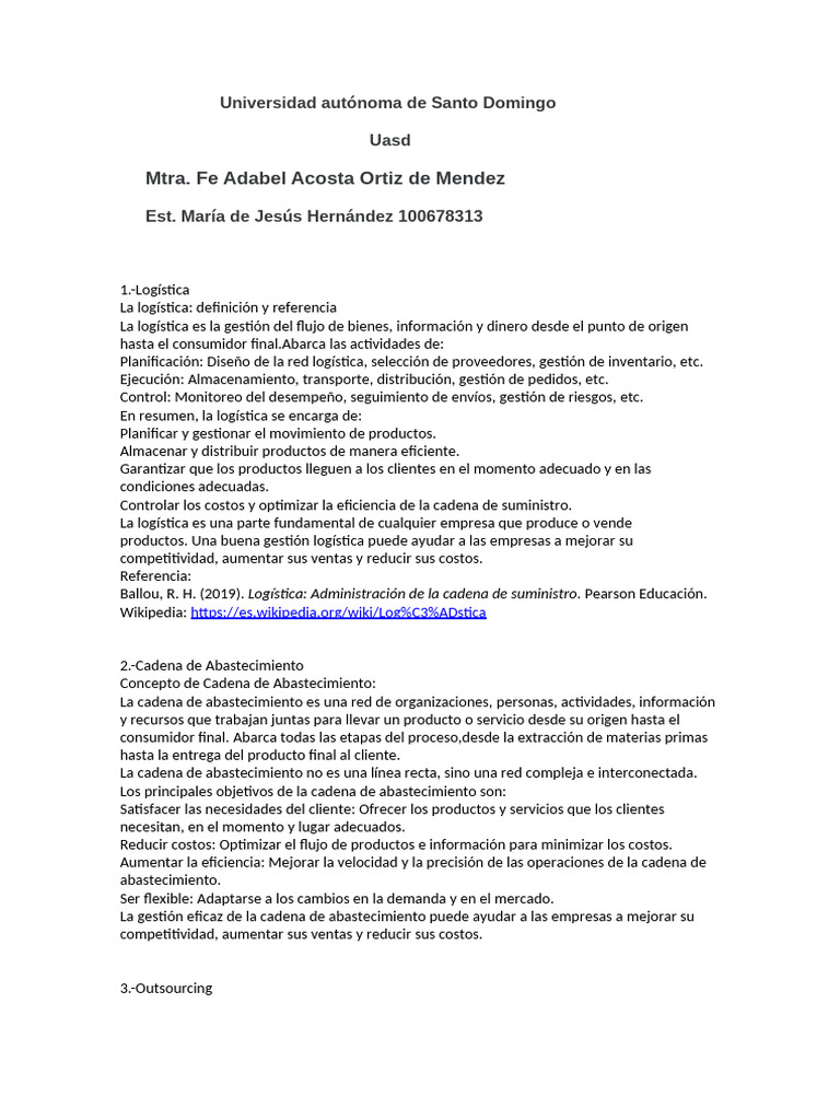 Logística y Cadena de Abastecimiento | PDF | Lean Manufacturing | Logística