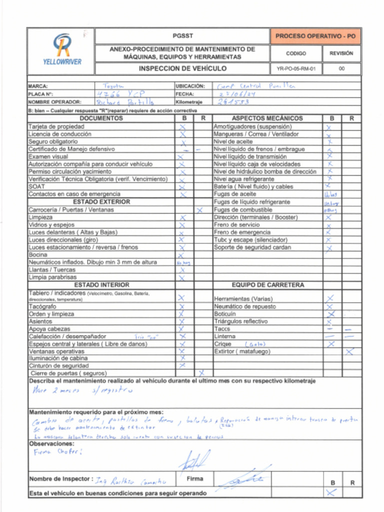 Inspeccion Vehicular | PDF