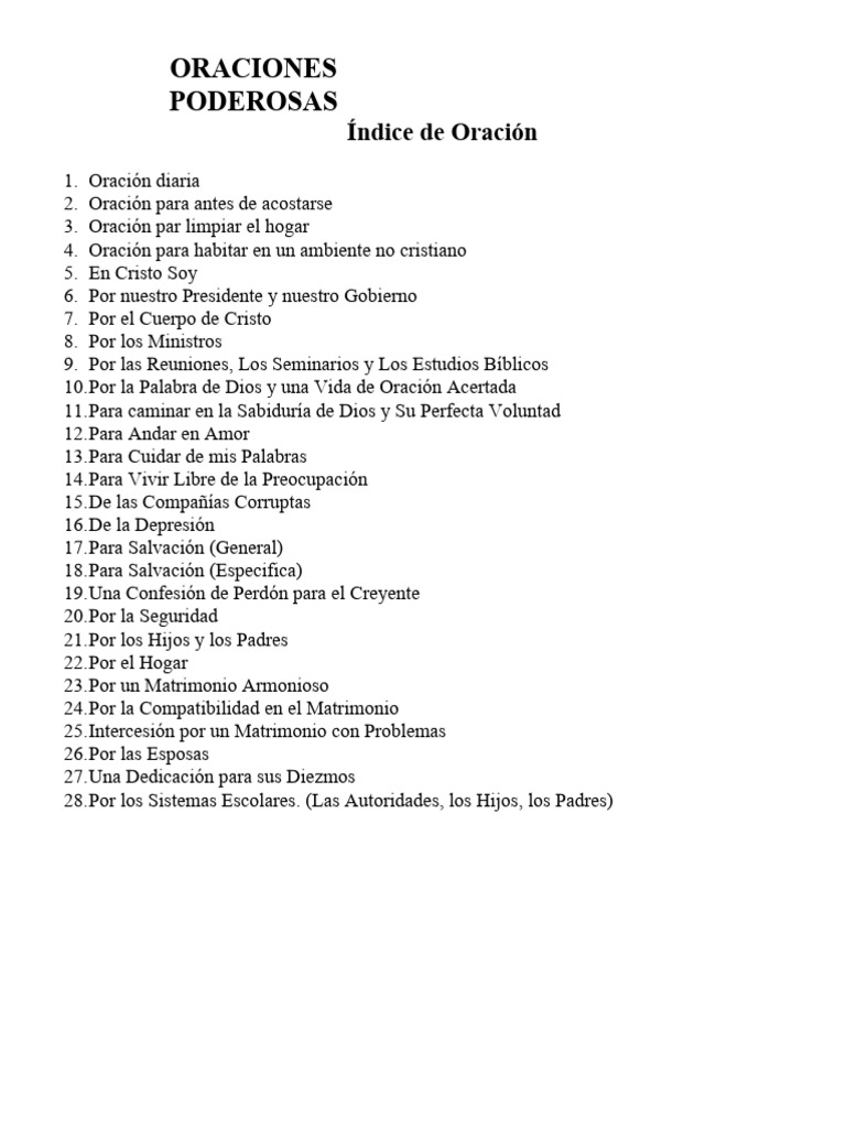 Oraciones Poderosas para la Vida Cristiana | PDF | Oración | Cristo ...