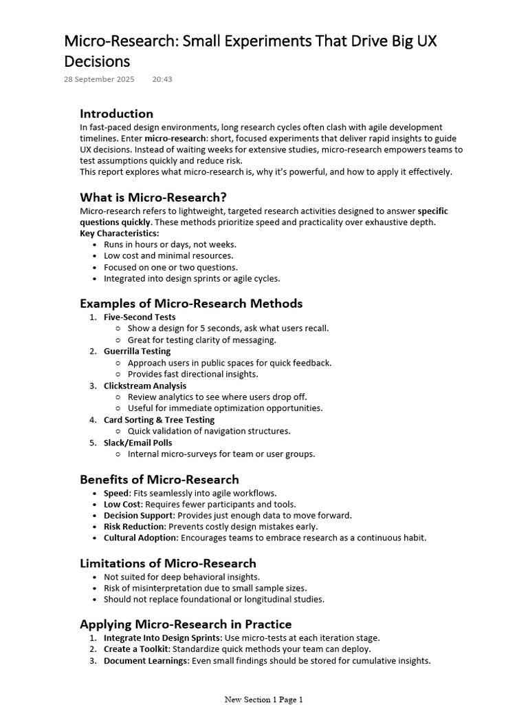 Micro-Research for Agile UX Design | PDF | Agile Software Development ...