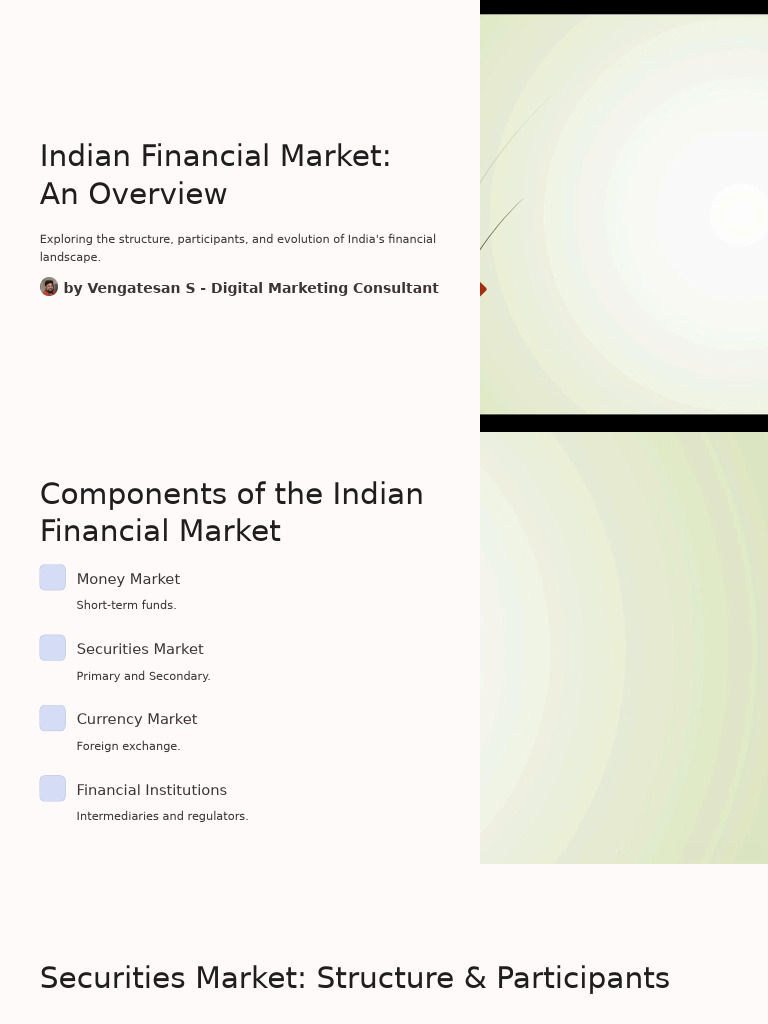 Indian Financial Market An Overview | PDF | Securities (Finance ...