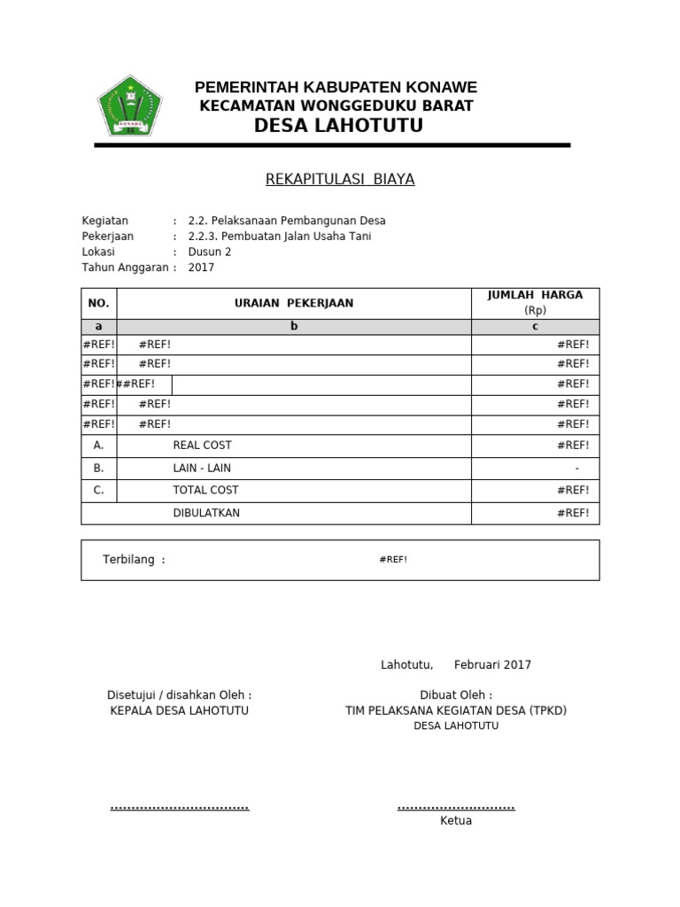 Contoh Rab LPJ | PDF