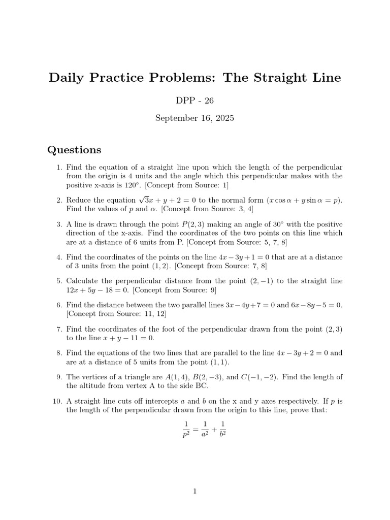 DPP On 1st Year Class | PDF