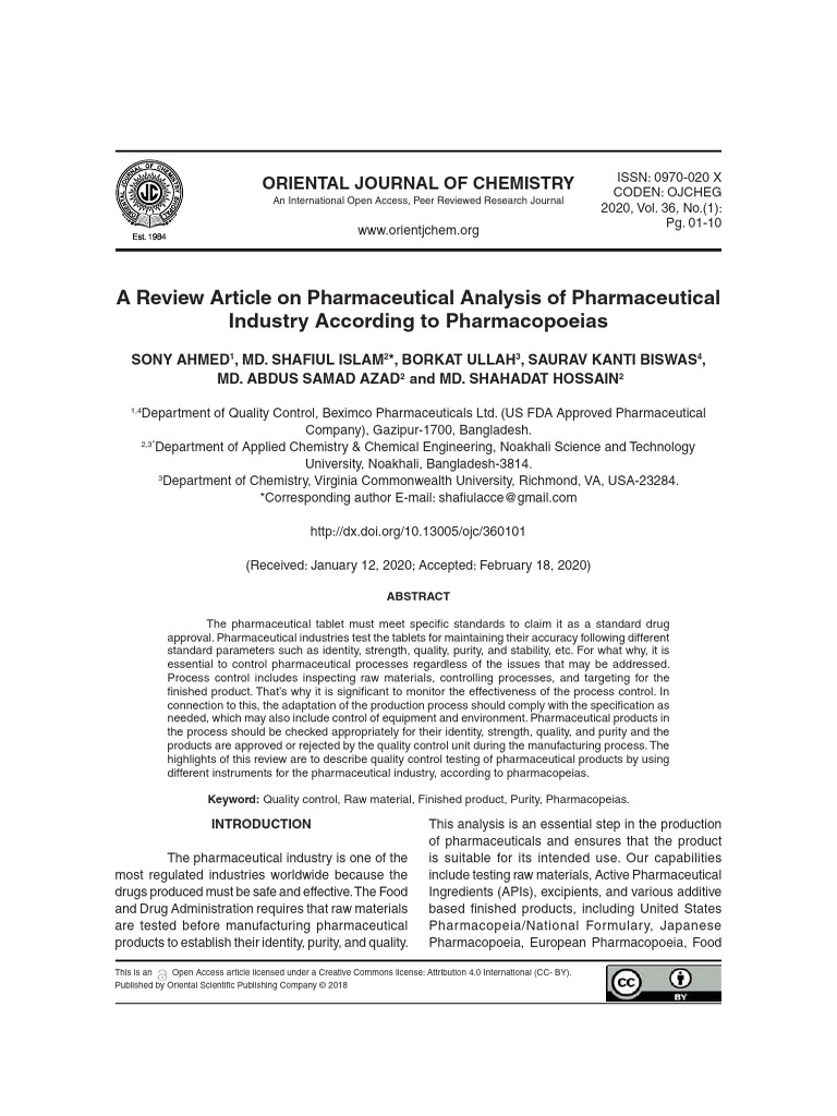 Review of Pharmaceutical Analysis Standards | PDF | High Performance ...