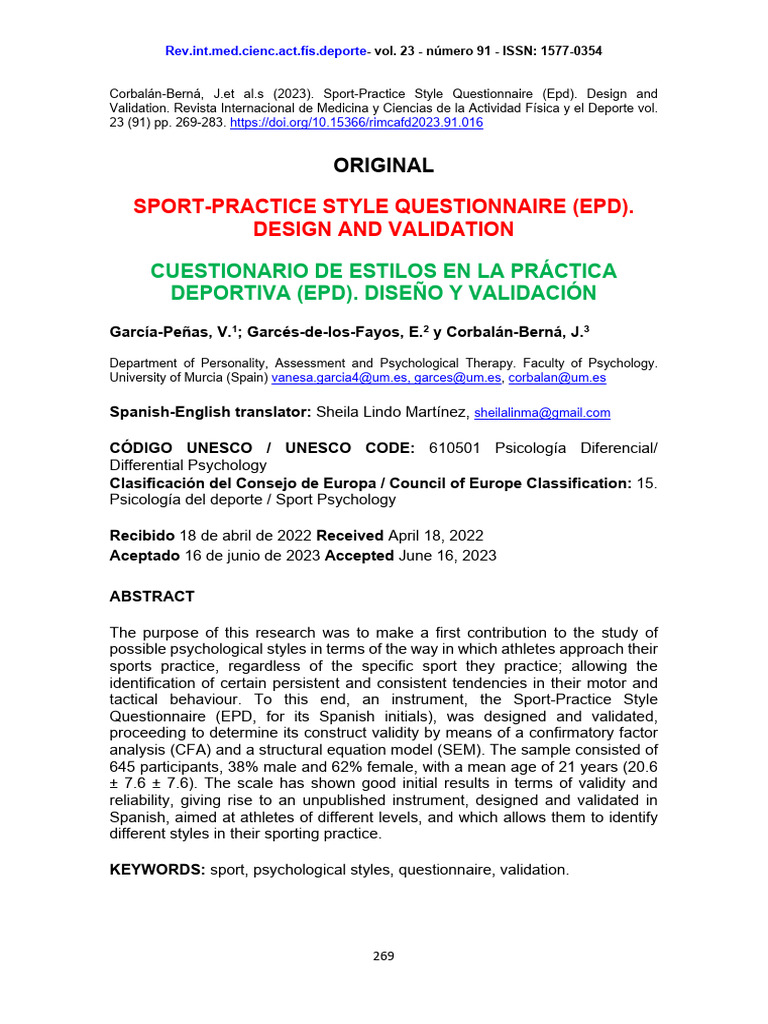 16+ (+Non+China) +sport Practice+Style+Questionnaire+ (Epd) .+Design ...