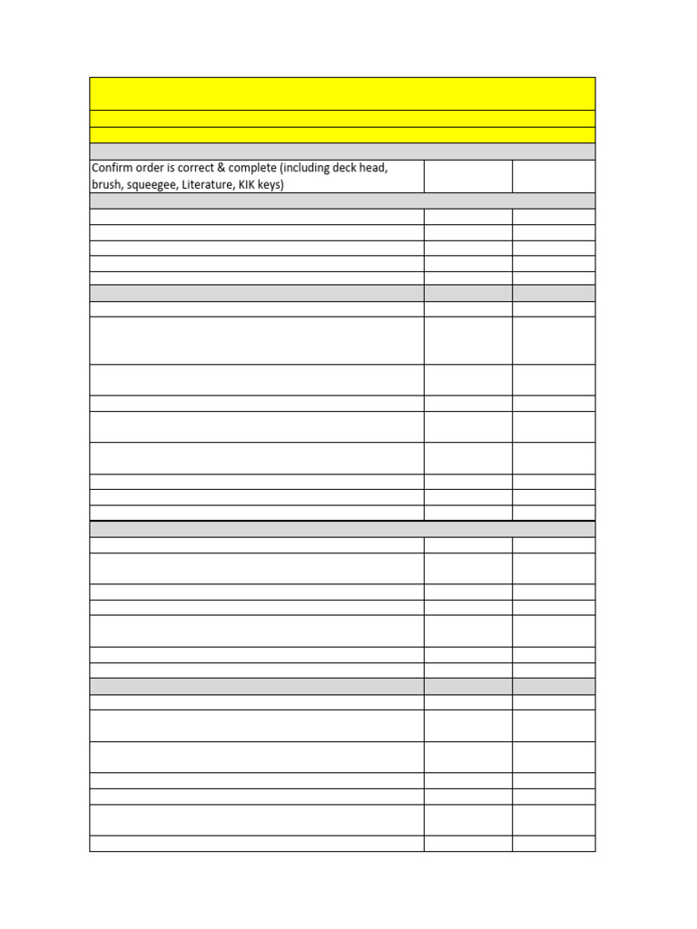 B 80 W BP Master PDI Checklist | PDF