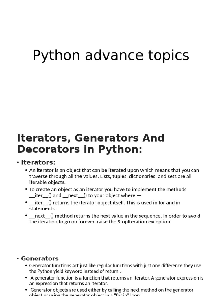 Advanced Python: Iterators, Generators, Decorators | PDF | Queue ...