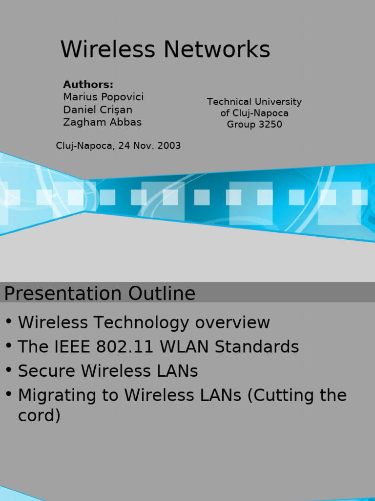 Overview of Wireless LAN Technologies | PDF | Ieee 802.11 | Computer ...
