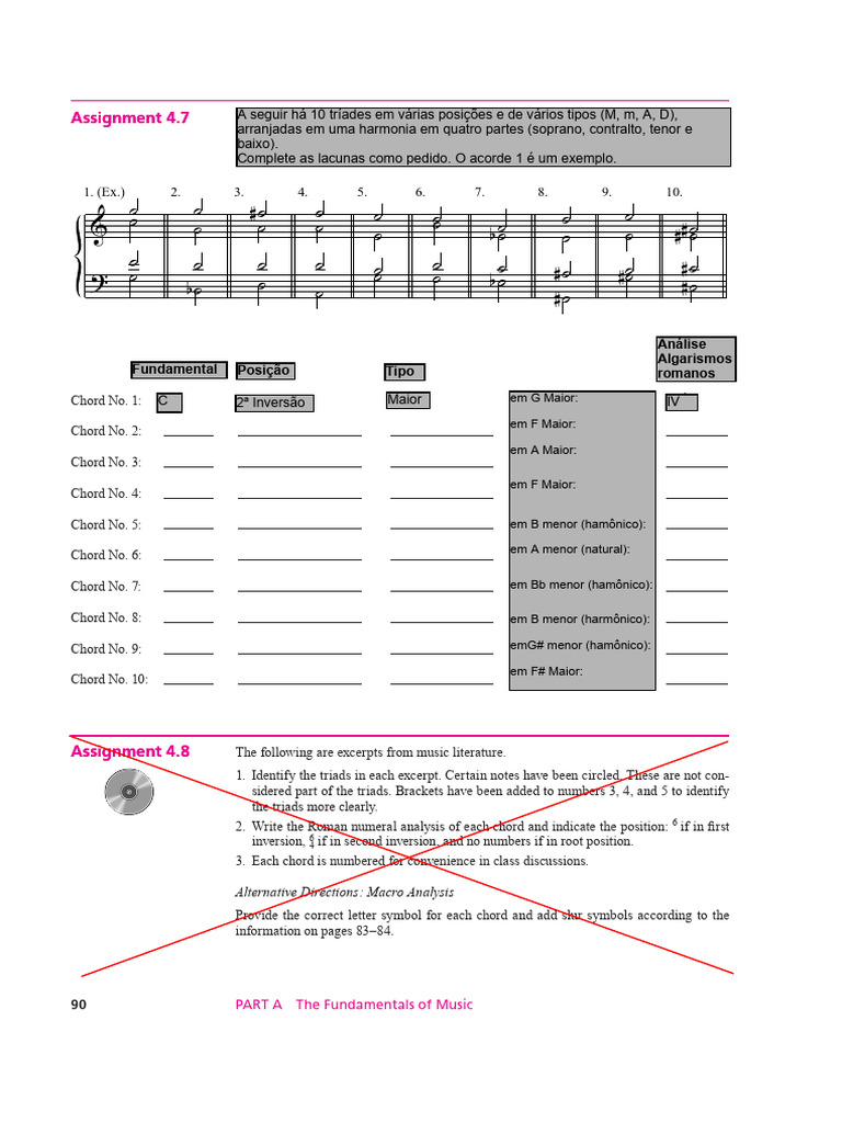 Triad Analysis in Four-Part Harmony | PDF | Chord (Music) | Harmony