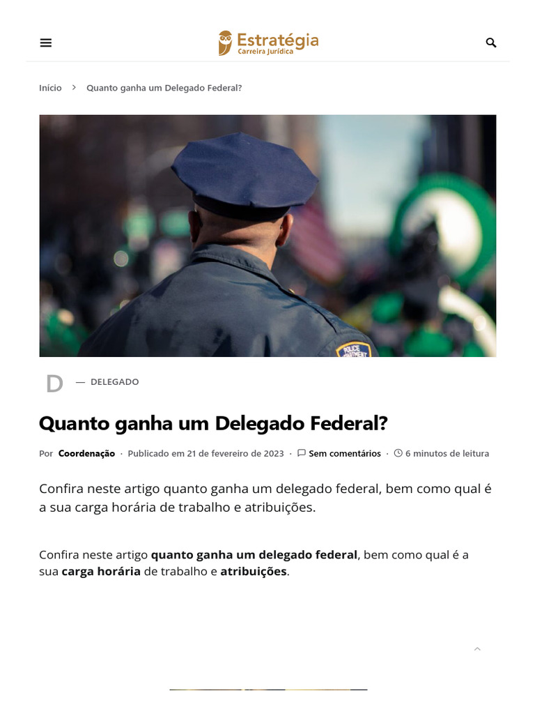 Salário e Funções do Delegado Federal | PDF | Advogado | Diploma de ...