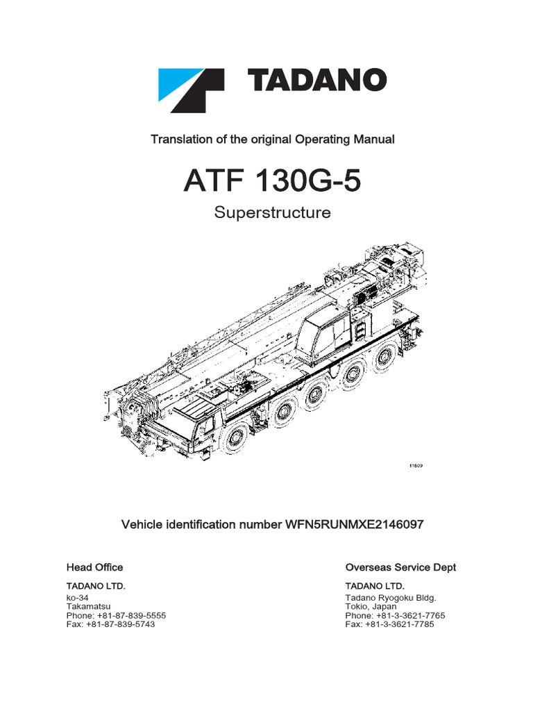 ATF 130G-5 Operating Manual Guide | PDF | Crane (Machine)