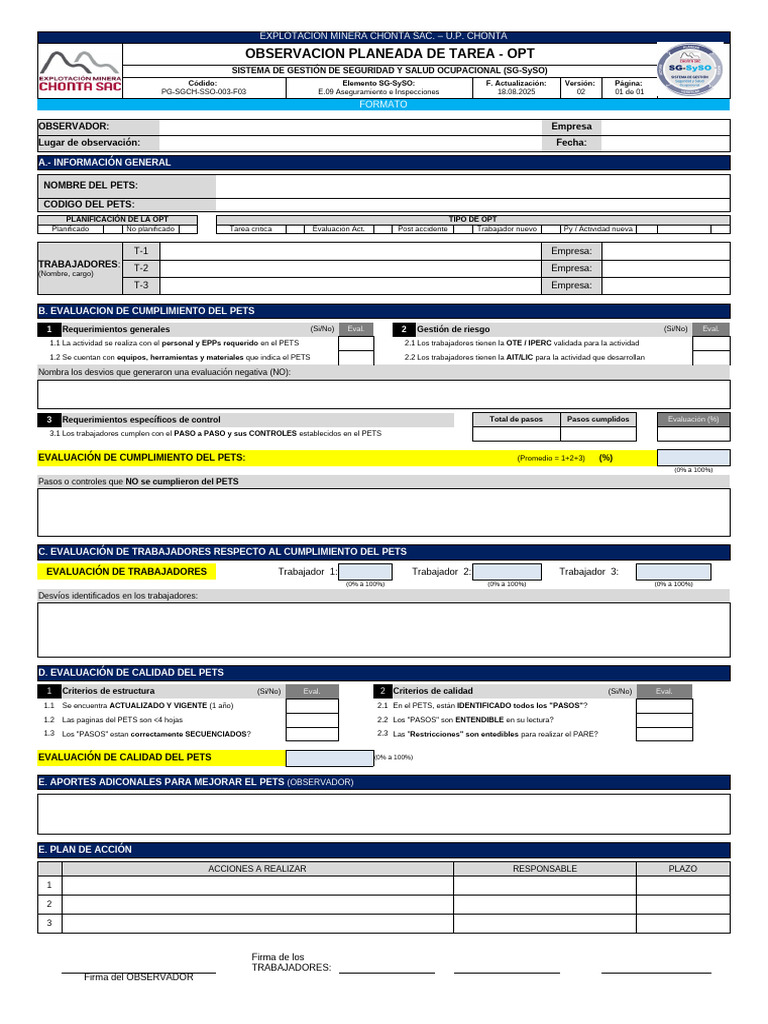 Evaluación de Seguridad en Minería Chonta | PDF | Business