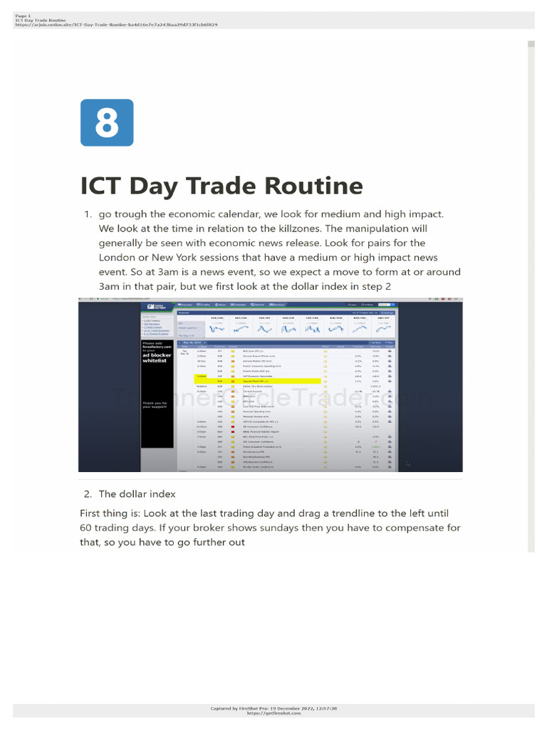 #008 - 'ICT Day Trade Routine' | PDF | Day Trading | Market Trend