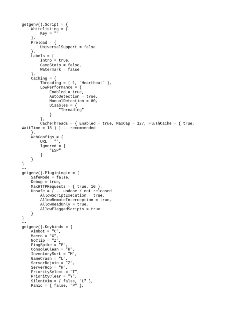 Game Script Configuration Guide | PDF