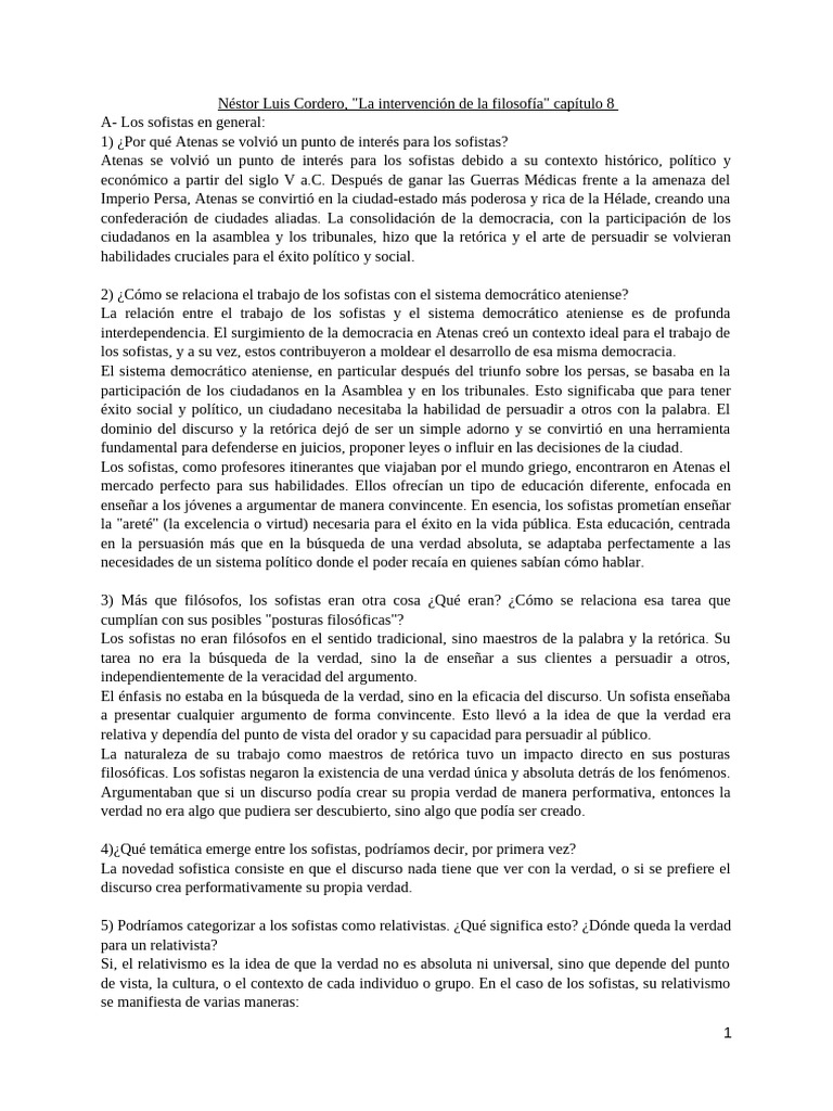 Sofistas y su impacto en la democracia ateniense | PDF | Verdad ...