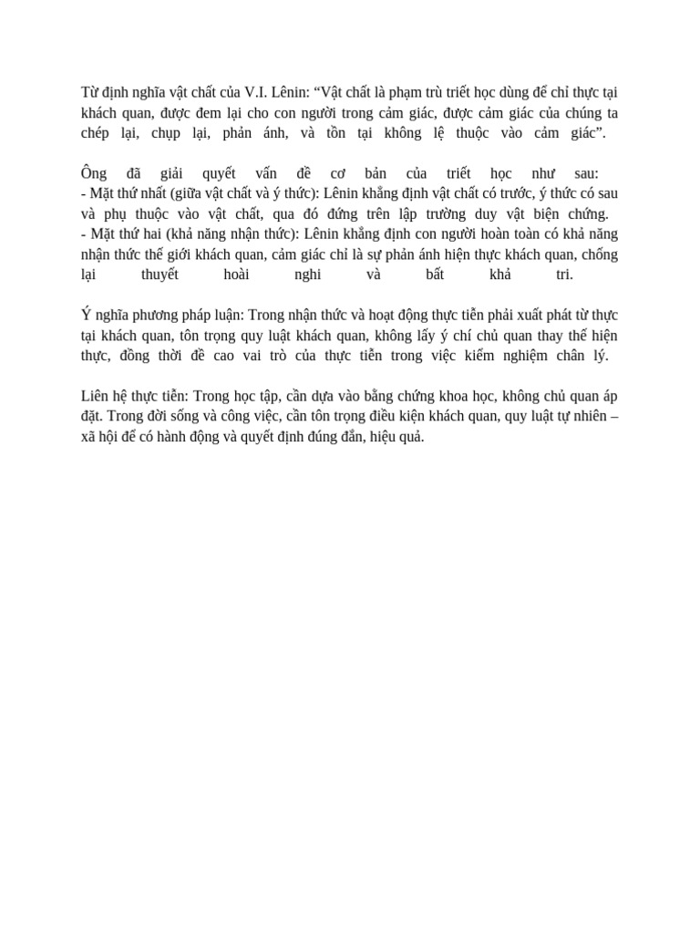 TraLoi TrietHoc | PDF
