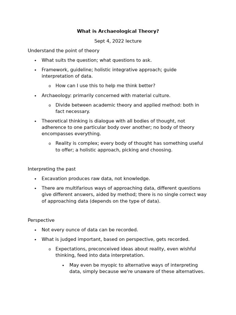 Understanding Archaeological Theory and Methods | PDF | Theory | Thought