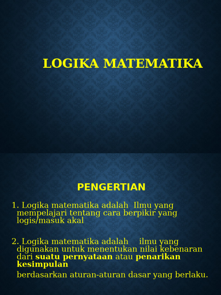 Panduan Lengkap Logika Matematika | PDF | Metode & Bahan Ajar