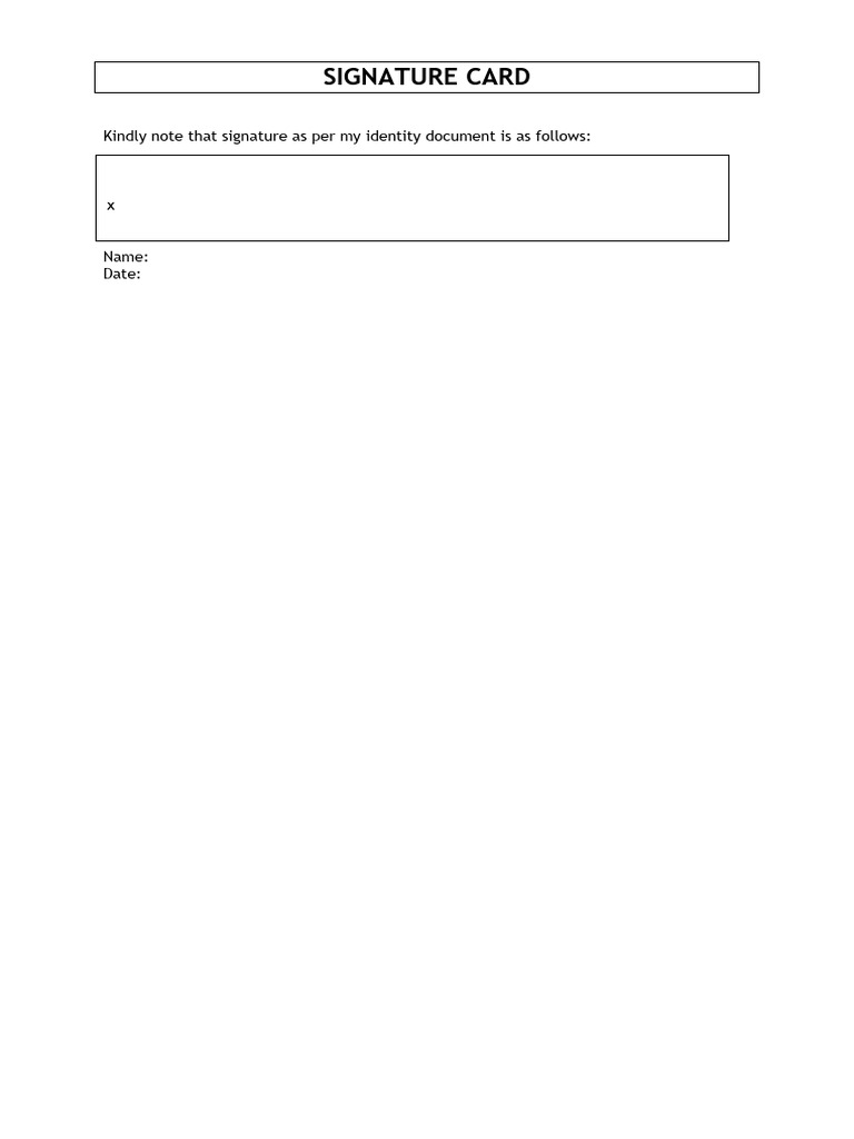 Signature Sample Format | PDF