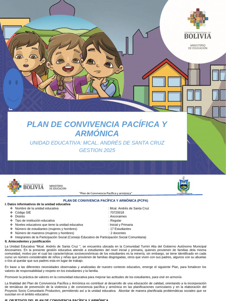 Plan de Convivencia Pacífica 2025 | PDF | Salón de clases | Comunidad