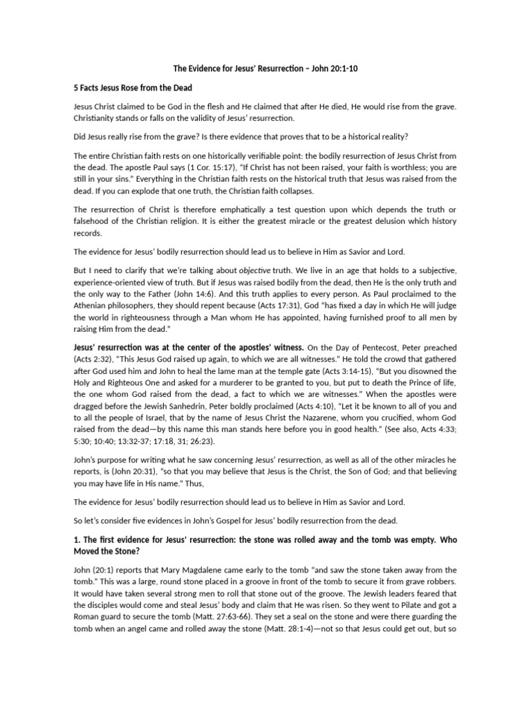 The Evidence For Jesus' Resurrection | PDF | Resurrection Of Jesus | Jesus