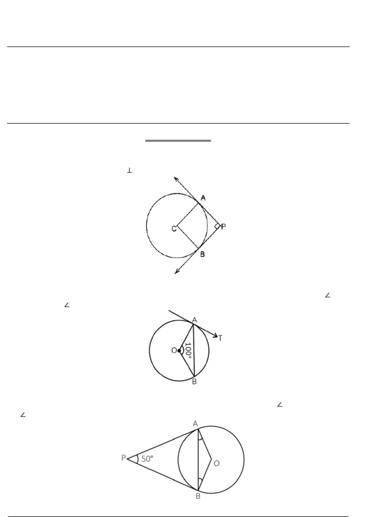 Circles Practice QP Class 10 1 | PDF | Circle | Angle