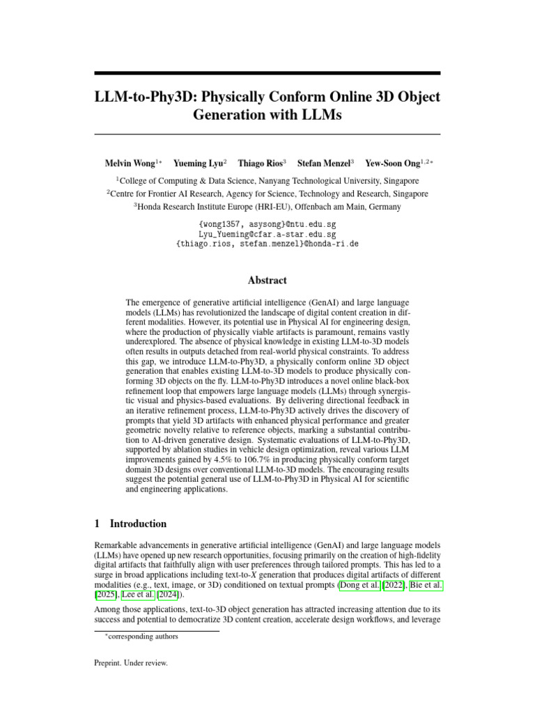 LLM-to-Phy3D: 3D Object Generation AI | PDF | 3 D Computer Graphics ...
