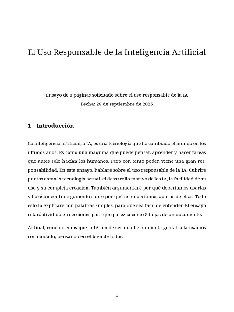 Uso Responsable de la Inteligencia Artificial | PDF | Inteligencia ...