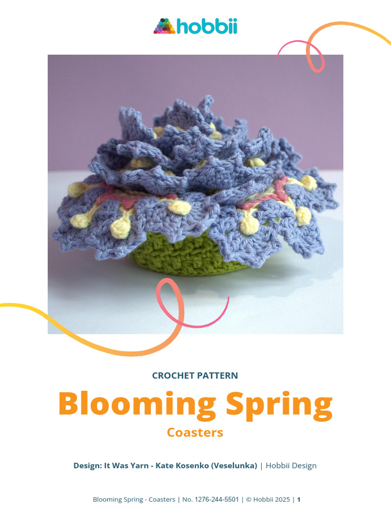Blooming Spring Crochet Coaster Pattern | PDF | Crochet | Embroidery