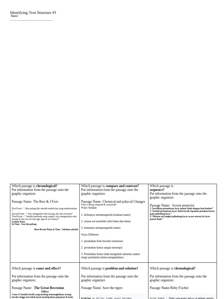 Text Structure Identification Guide | PDF | Economic Bubble | Loans