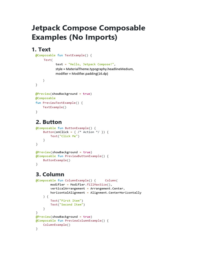 Jetpack Compose UI Composable Examples | PDF | Chess | Chess Theory
